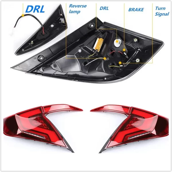 Lanterna civic g10 boomerang red 16-21 - Image 3